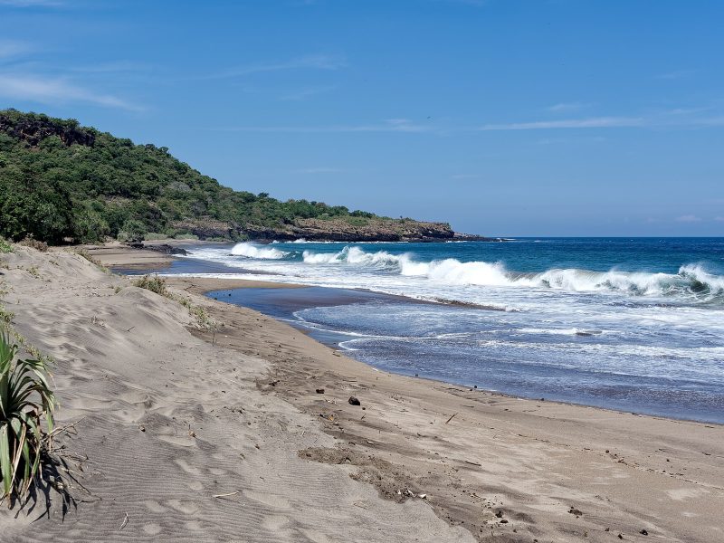 Rugged south coast of Flores Island meeting the deep blue Savu Sea, Indonesia